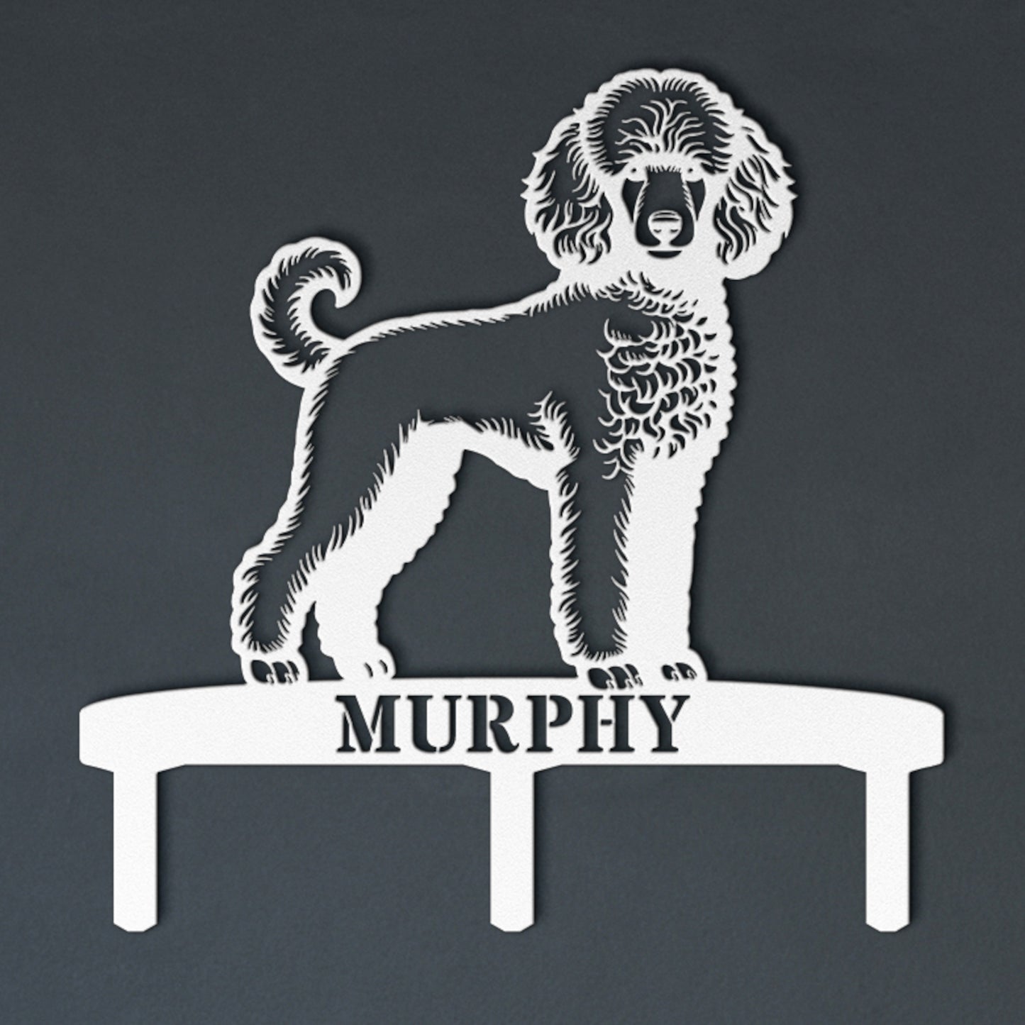 Personalized Poodle Dog Rosette Metal Sign. Custom Champion Ribbon Display
