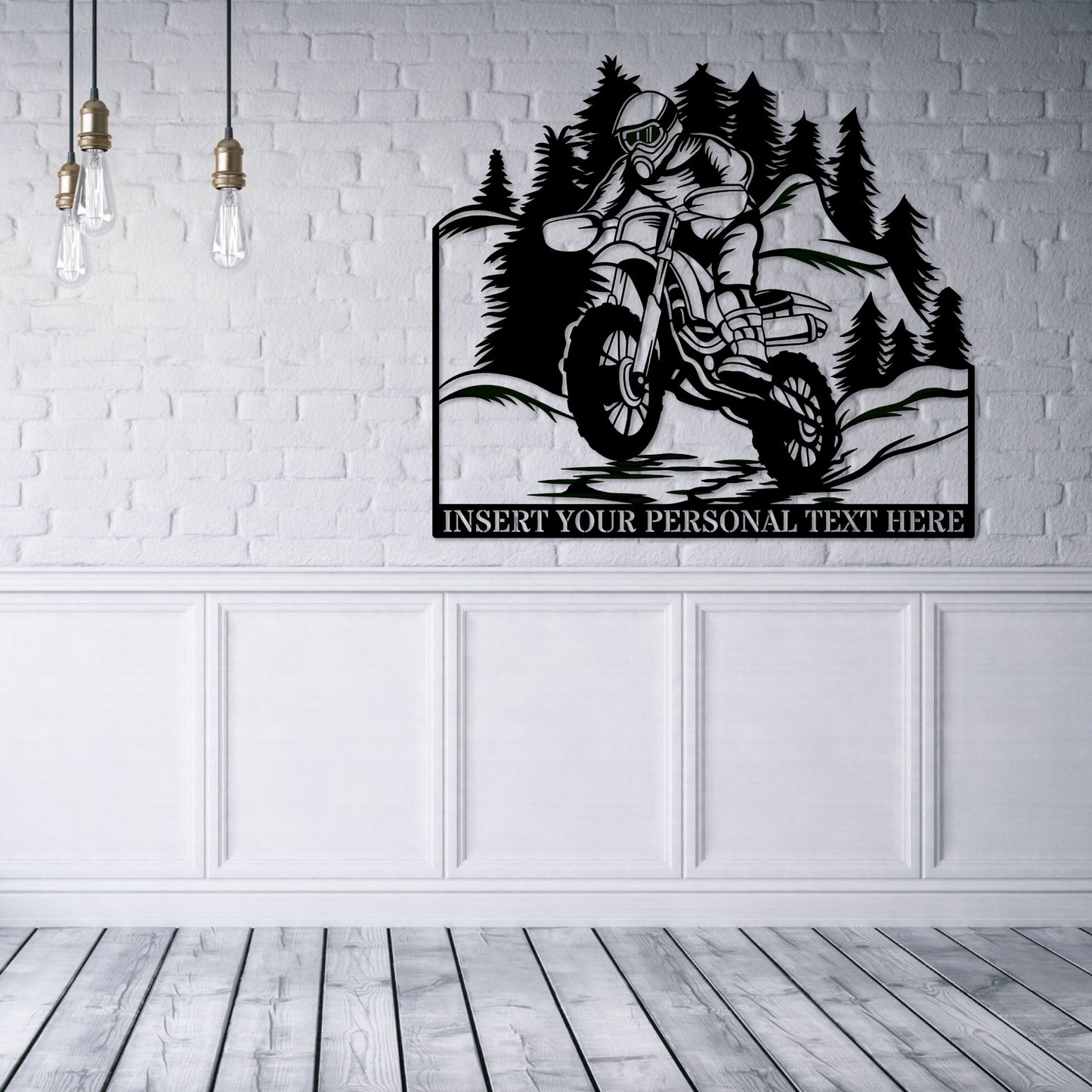 18 Inch Custom Dirtbike Name Metal Sign Decor In Black With Custom Text