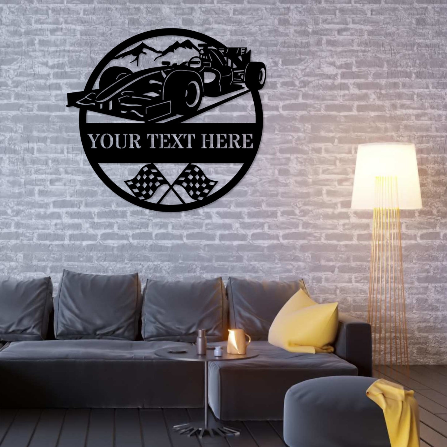 18 Inch Personalized Formel Name Metal Sign Decor In Black With Custom Text