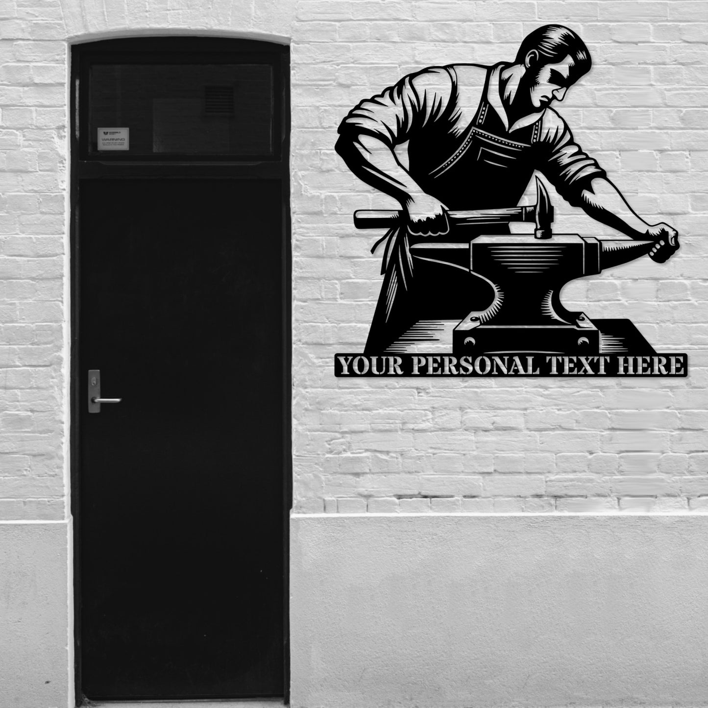 18 Personalized Blacksmith Worker Name Metal Sign Decor In Black With Custom TextInch