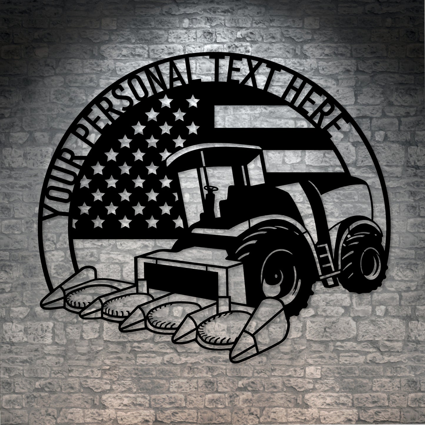 Personalized US Corn Chopper Machine Metal Sign. Custom Forage Harvester Wall Decor Gift. Gift For Farmer. Patriotic Farming Barn Decor. 