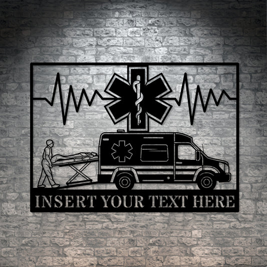 Personalized Paramedic Metal Sign. Custom Ambulance Wall Decor Gift. First Responder. EMS Worker Wall Hanging. Emergency Medical Technician