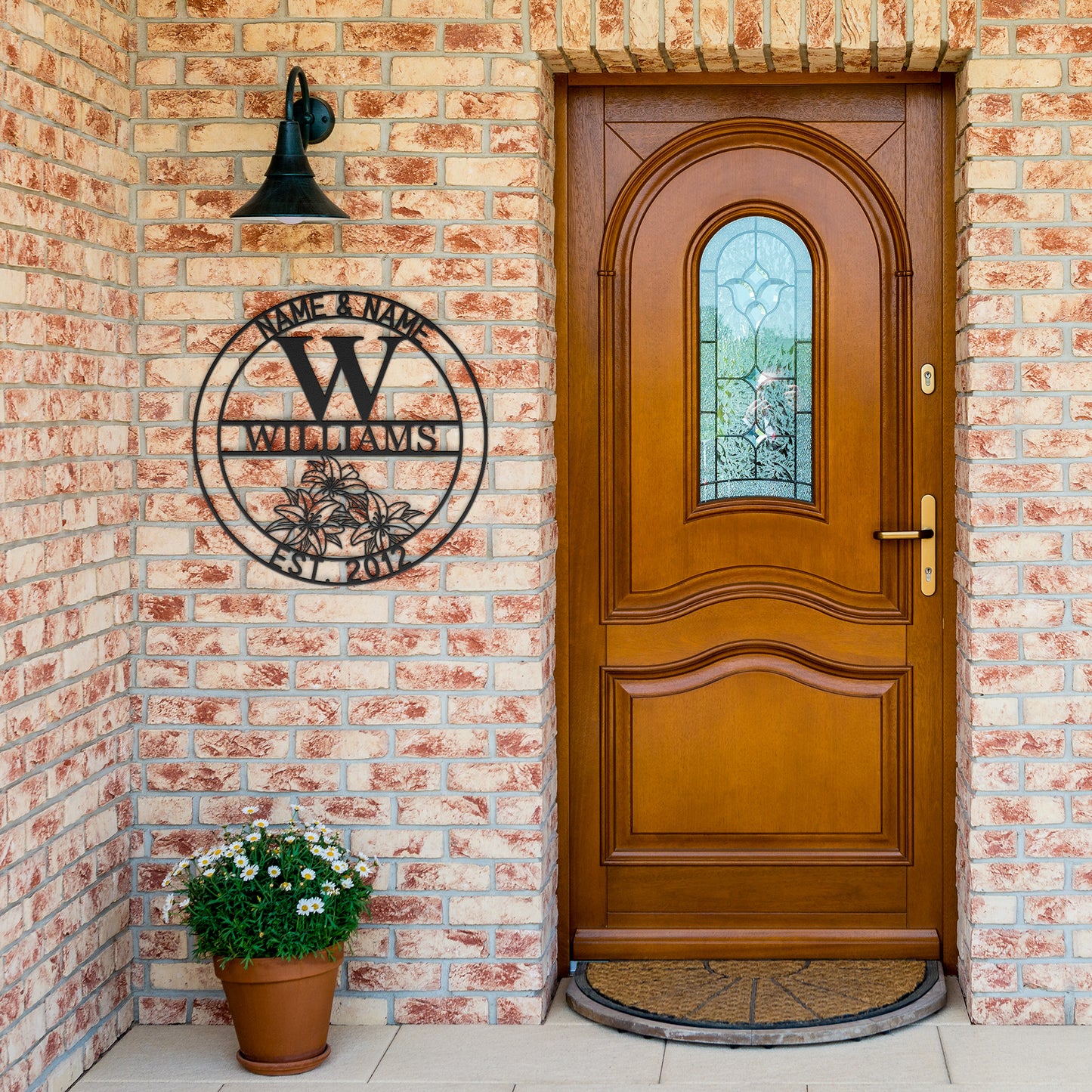 24 Inch Personalized Couple And Last Name Metal Sign Decor In Black With Custom Text