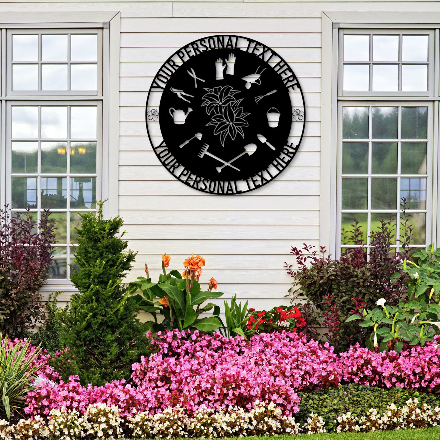 24 Inch Personalized Greenkeper Tools Name Metal Sign Decor In Black With Custom Text