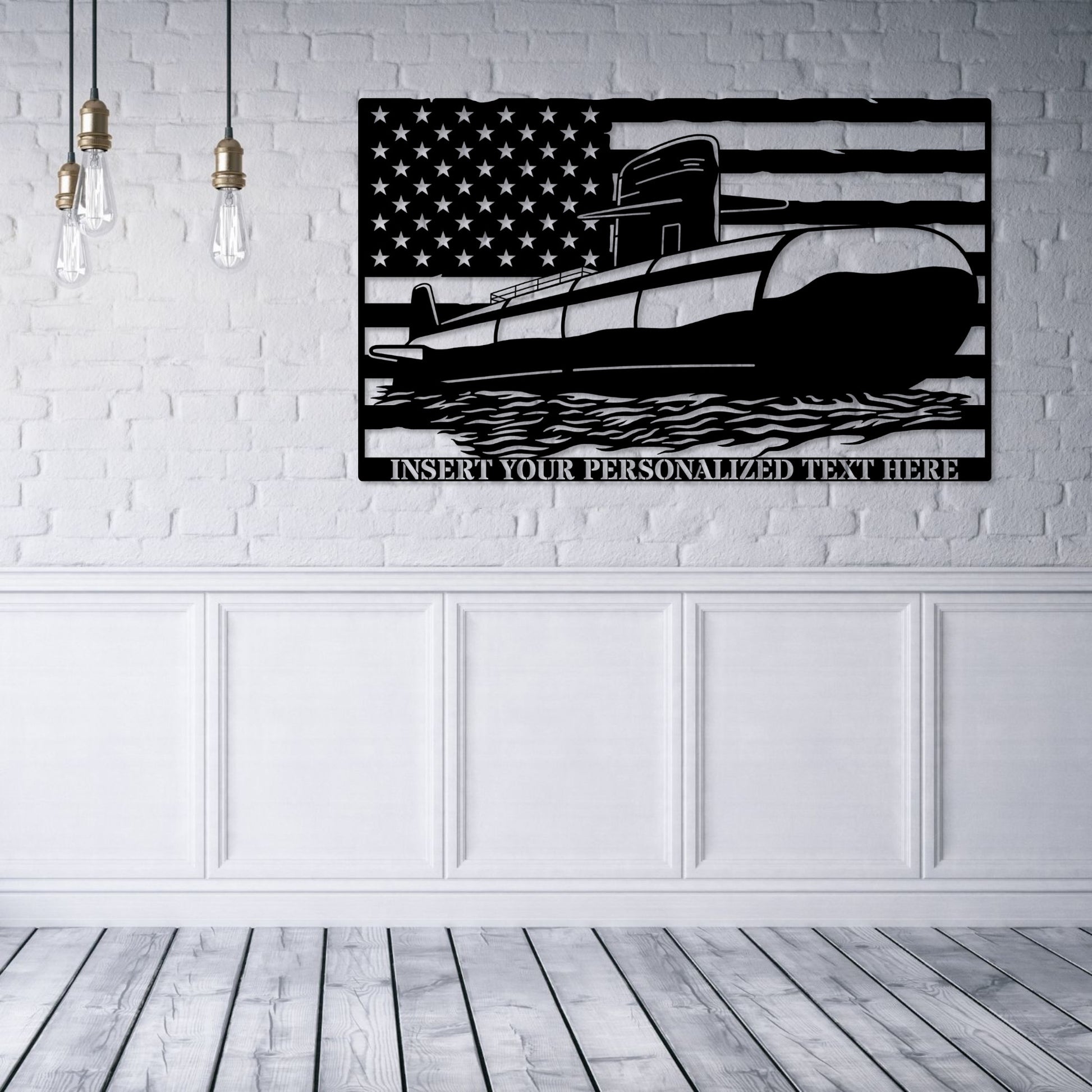 Personalized US Submarine Name Metal Sign. Custom U-Boat Navy Wall Decor. Patriotic Navy Military Keepsake. American Battleship Wall Hanging