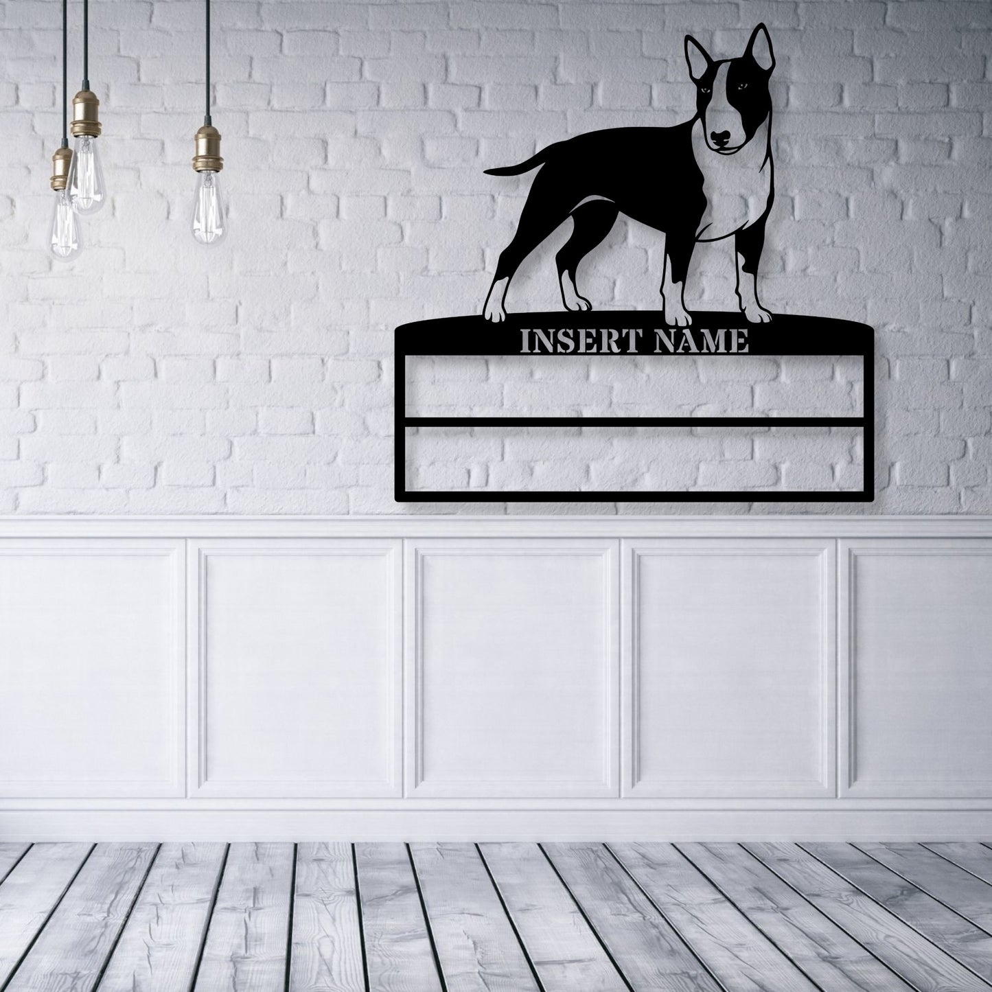 Personalized Bull Terrier Dog Rosette Name Metal Sign Champion Display