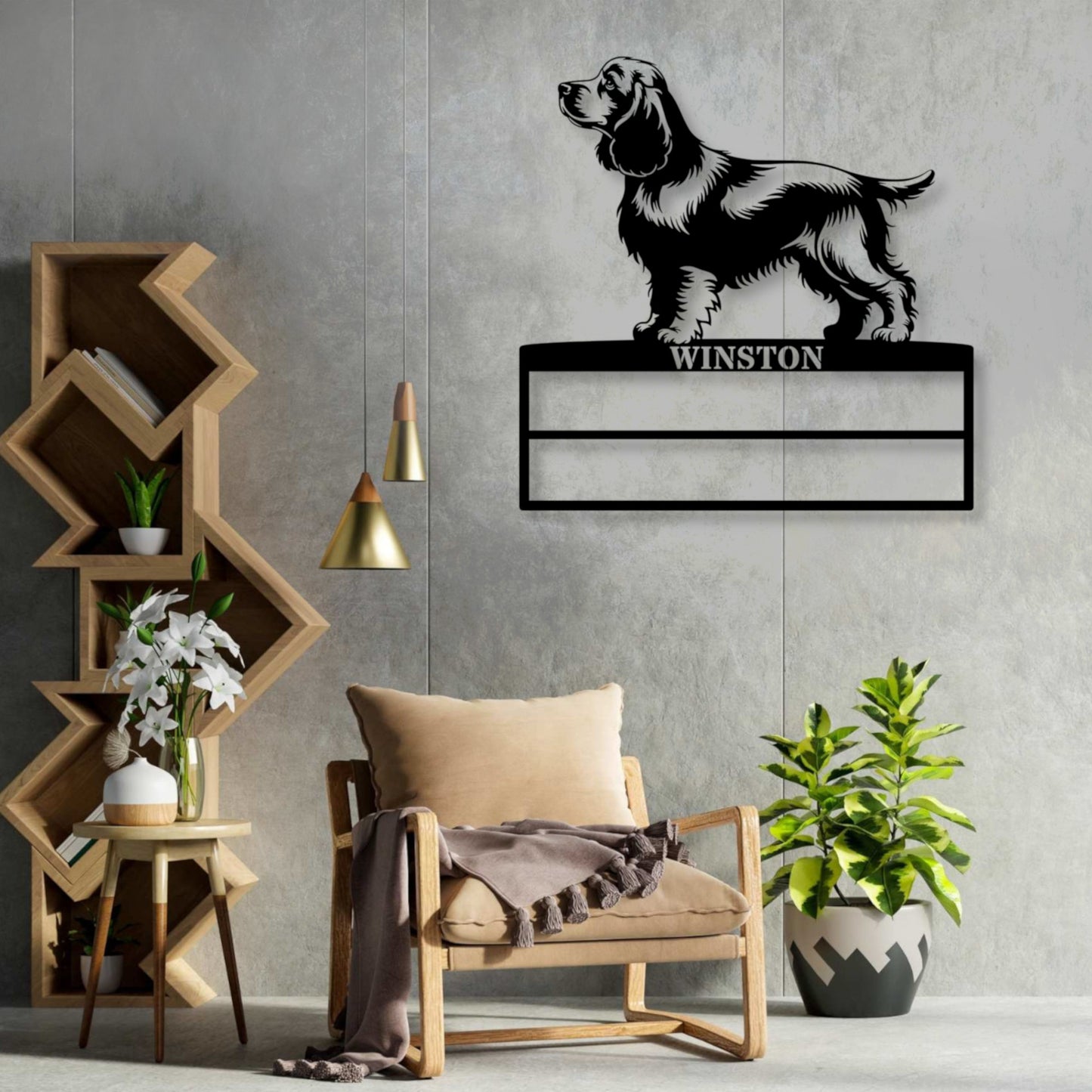 30 Inch Personalized Cocker Spaniel Display Metal Sign. Custom Dog Champion Wall Decor Gift