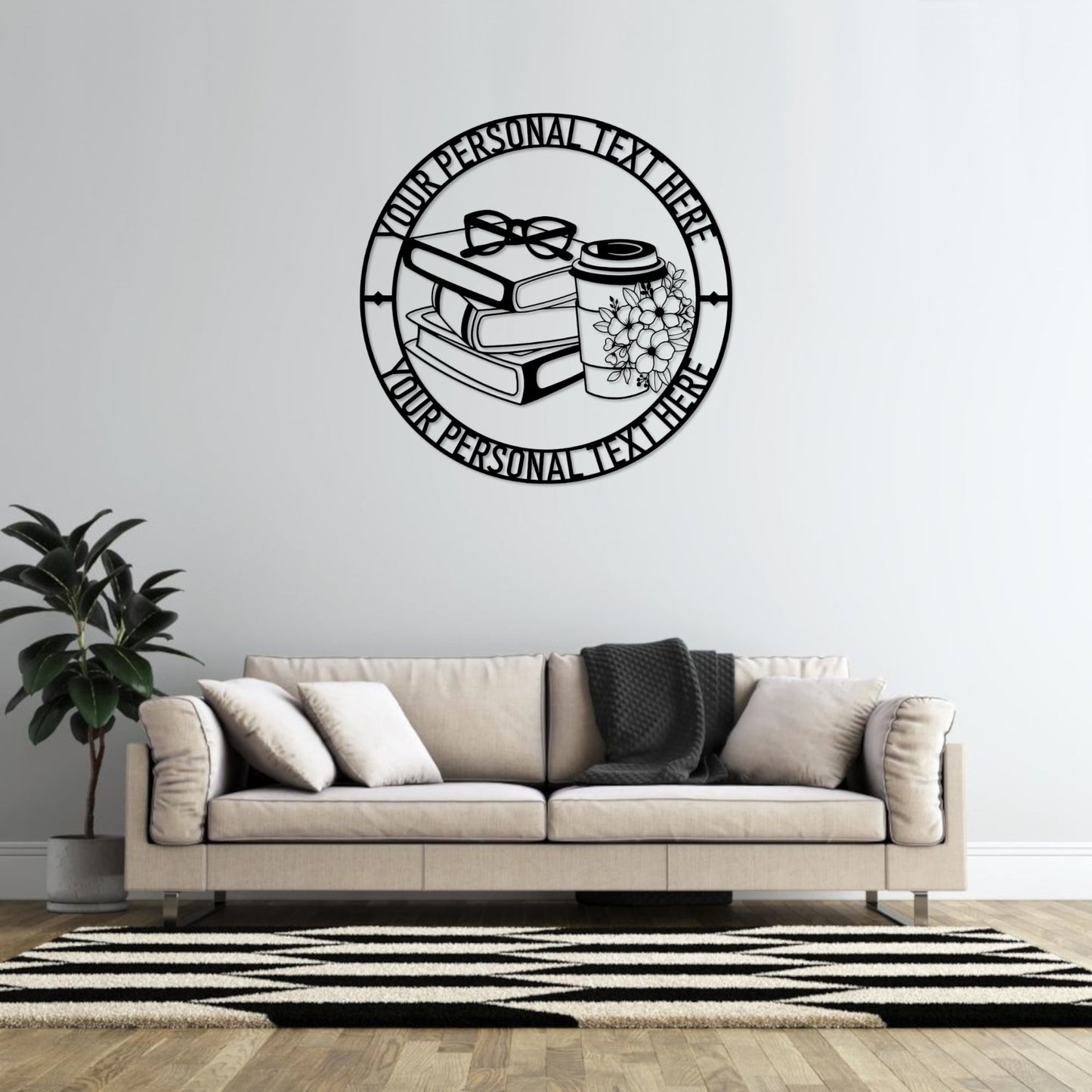 36 Inch Personalized Teacher Name Metal Sign Decor In Black With Custom Text