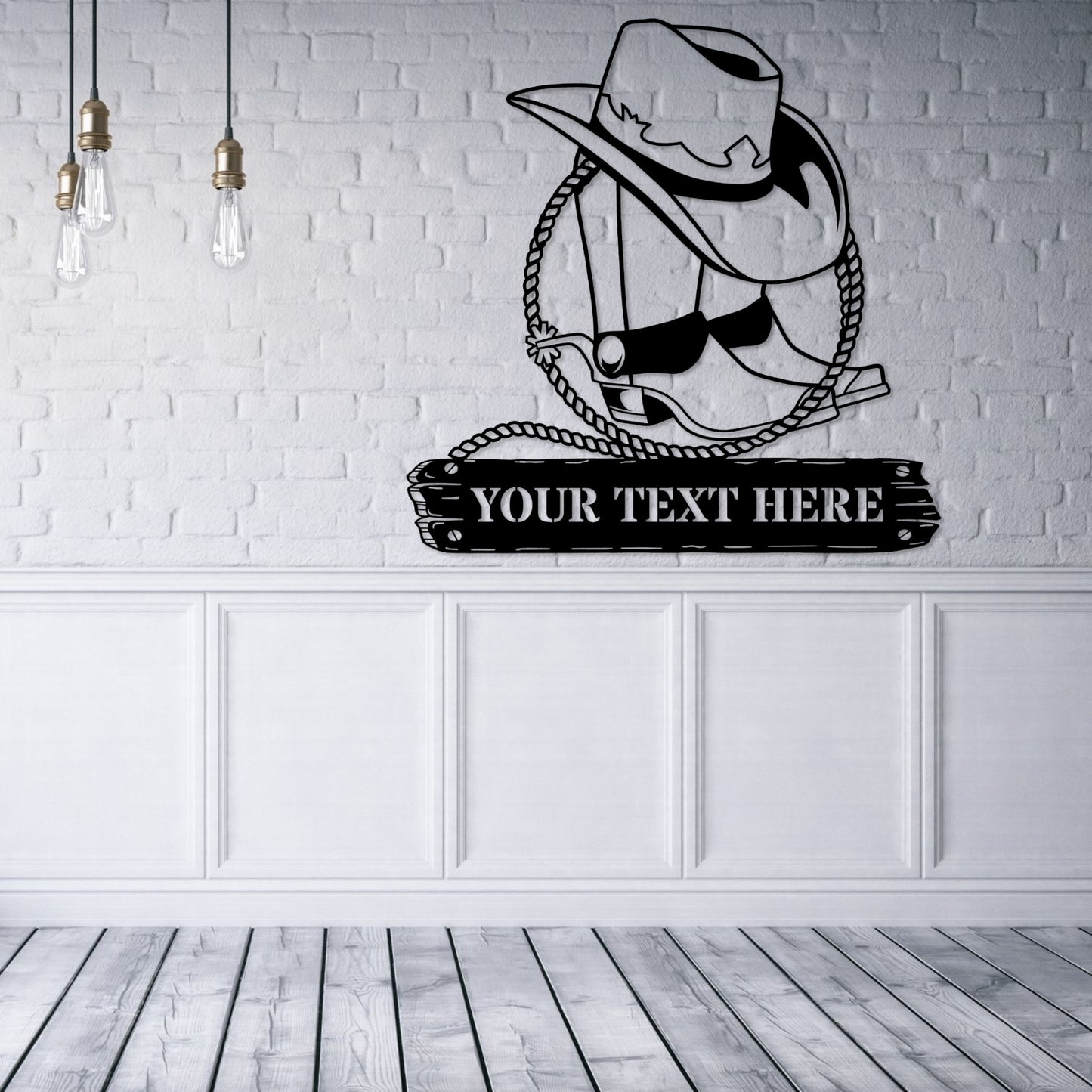 Personalized Cowboy Boots Metal Sign. Custom Rodeo Wall Decor Gift. Farm Welcome Sign, Horse Ranch Wall Hanging. Present For Rancher. Cowman