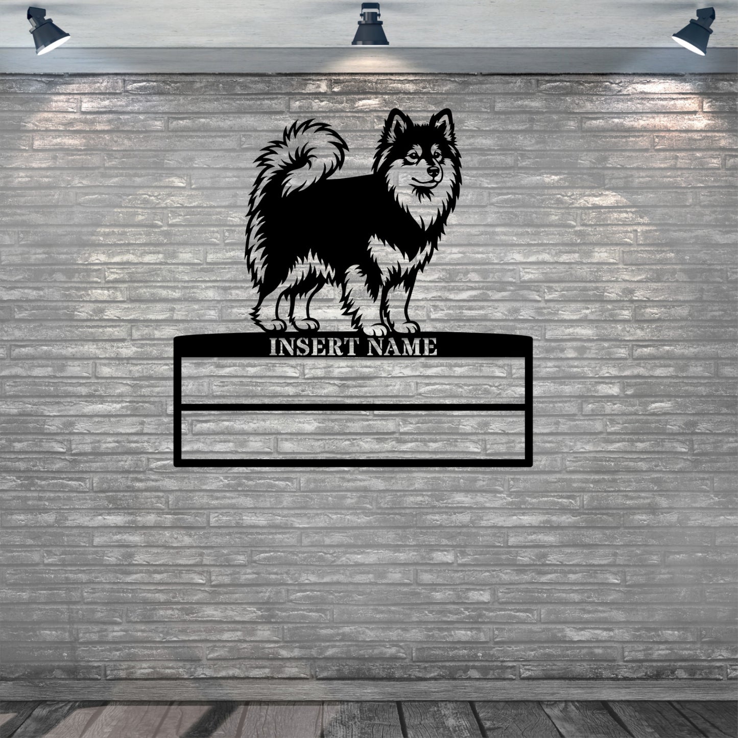 Personalized Finnish Lapphund Rosette Metal Sign. Custom Dog Name Champion Display