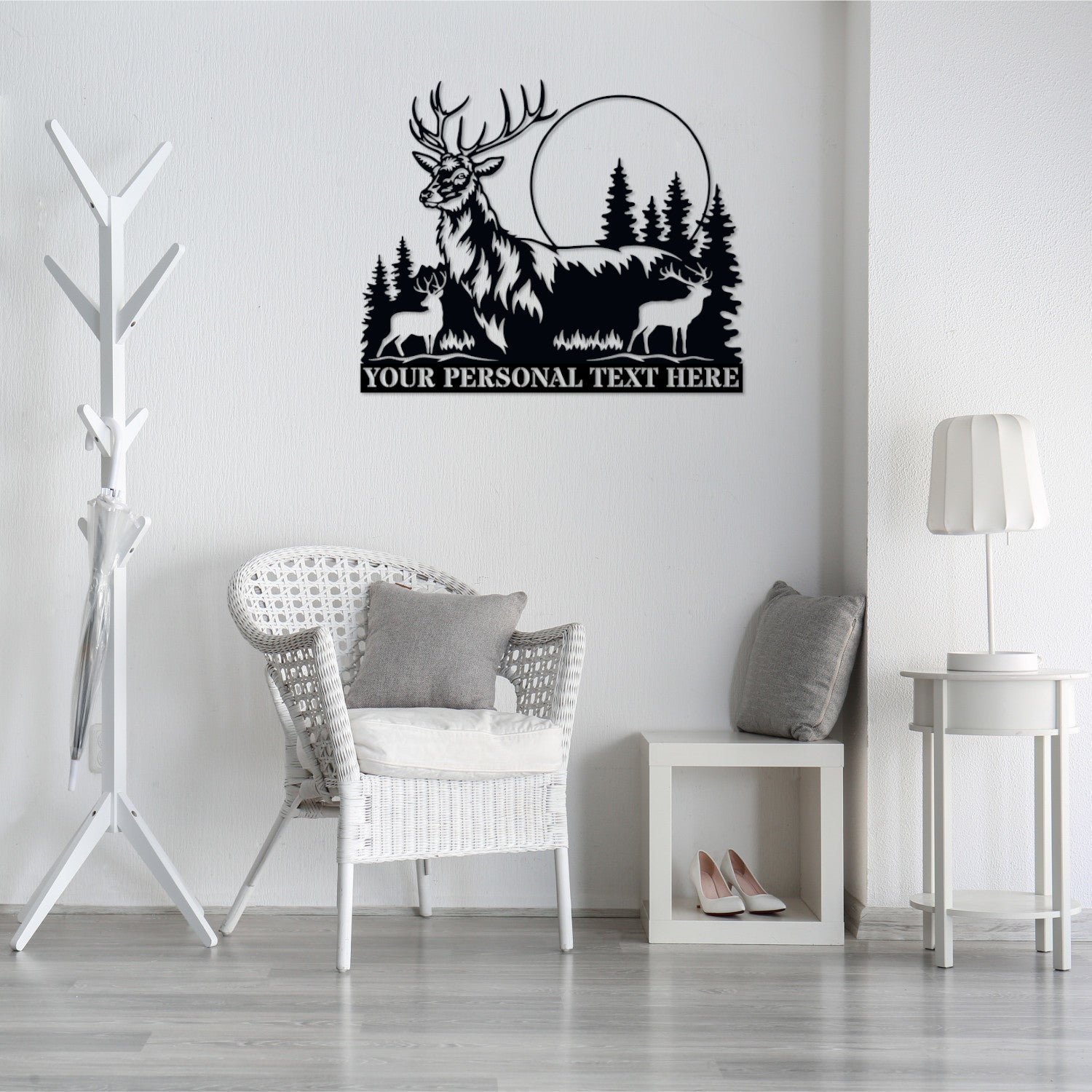 Personalized Forest Deer Name Metal Sign Gift. Custom Deer Family Ranch Wall Decor Art. Cabin Sign. Nature Lovers Gifts. Wildlife Animals
