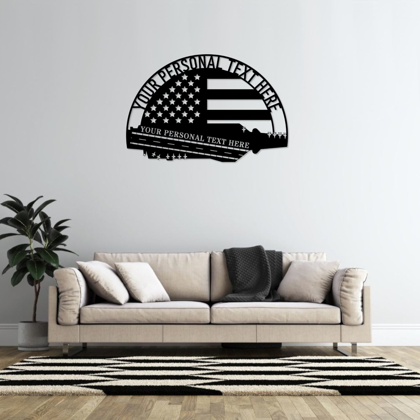 Personalized American Warship Metal Sign. Custom US Aircraft Carrier Wall Decor Gift. Navy Retirement. Military Wall Hanging. Army Sign Gift