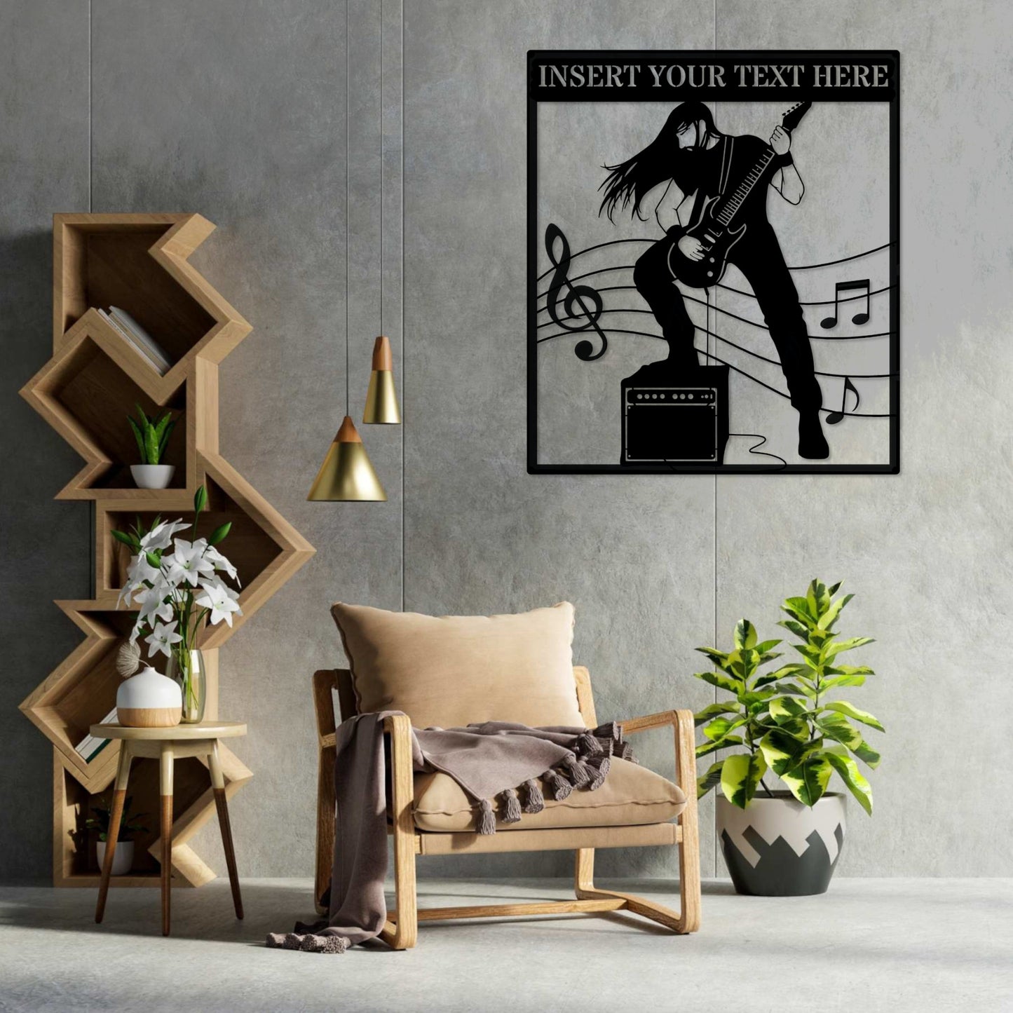 Personalized Male Rock Guitarist Metal Sign. Custom Electric Guitar Wall Decor Gift. Heavy Metal Lover. Rock Guitarist. Music Room Decor