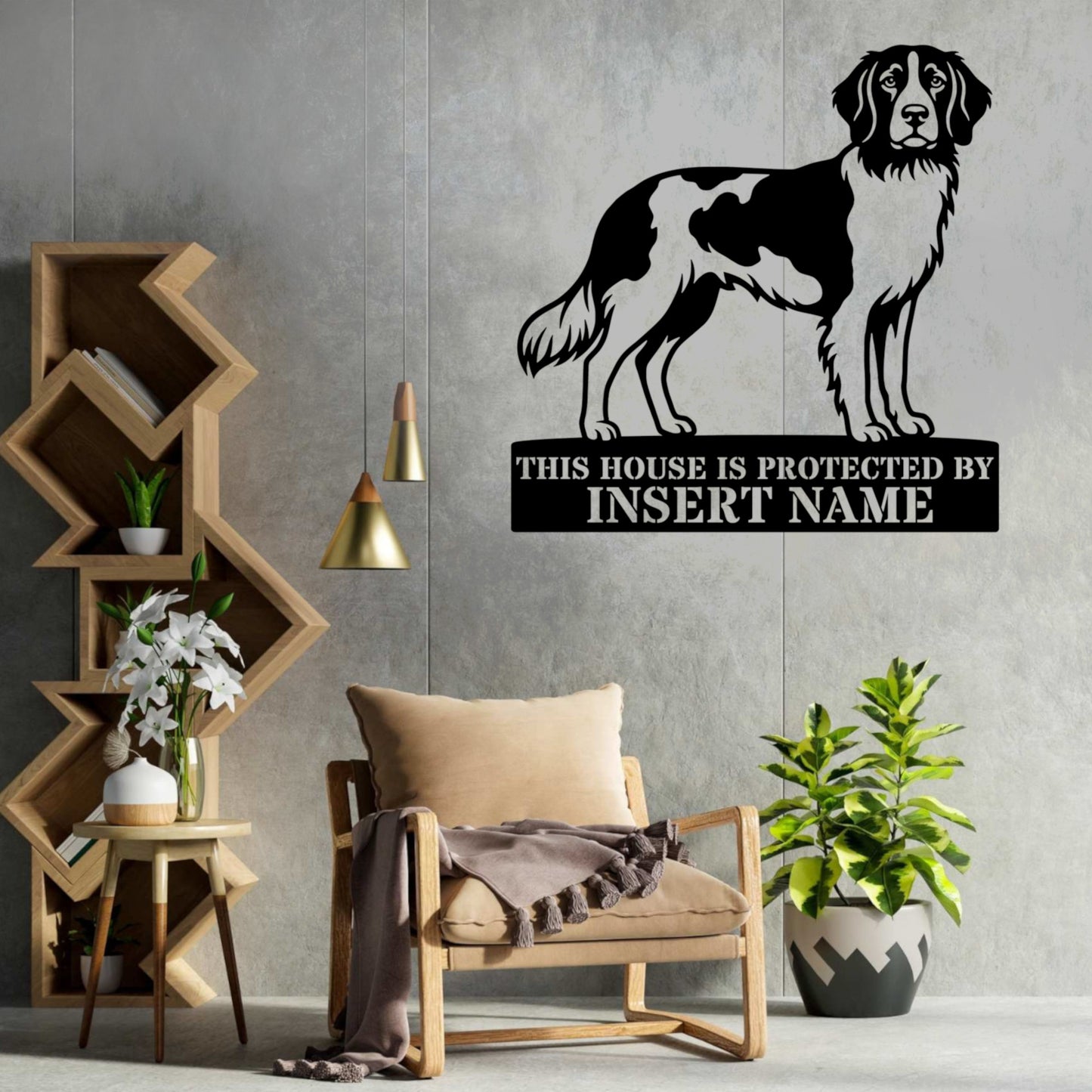 Personalized Small Munsterlander Guard Metal Sign. Custom Dog Name Wall Decor
