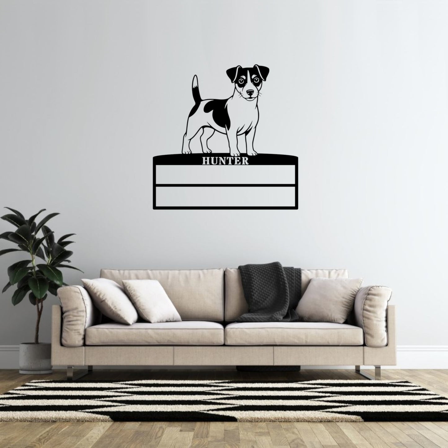 Personalized Jack Russell Terrier Rosette Metal Sign Champion Display