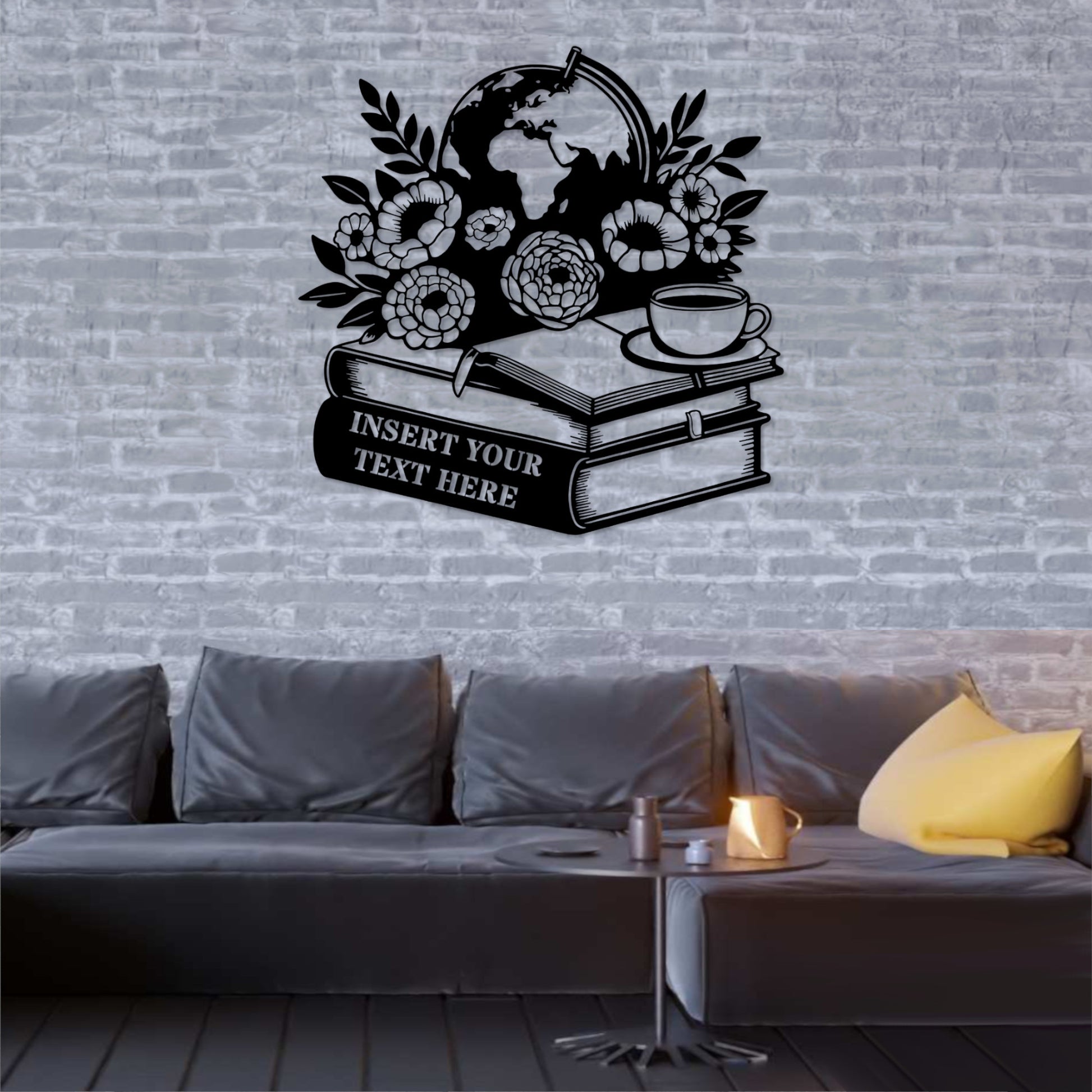 Personalized Floral Bookworm Name Metal Sign. Custom Home Library Wall Decor Gift. Geography Reader. Gift For Book Lover. School Class Decor