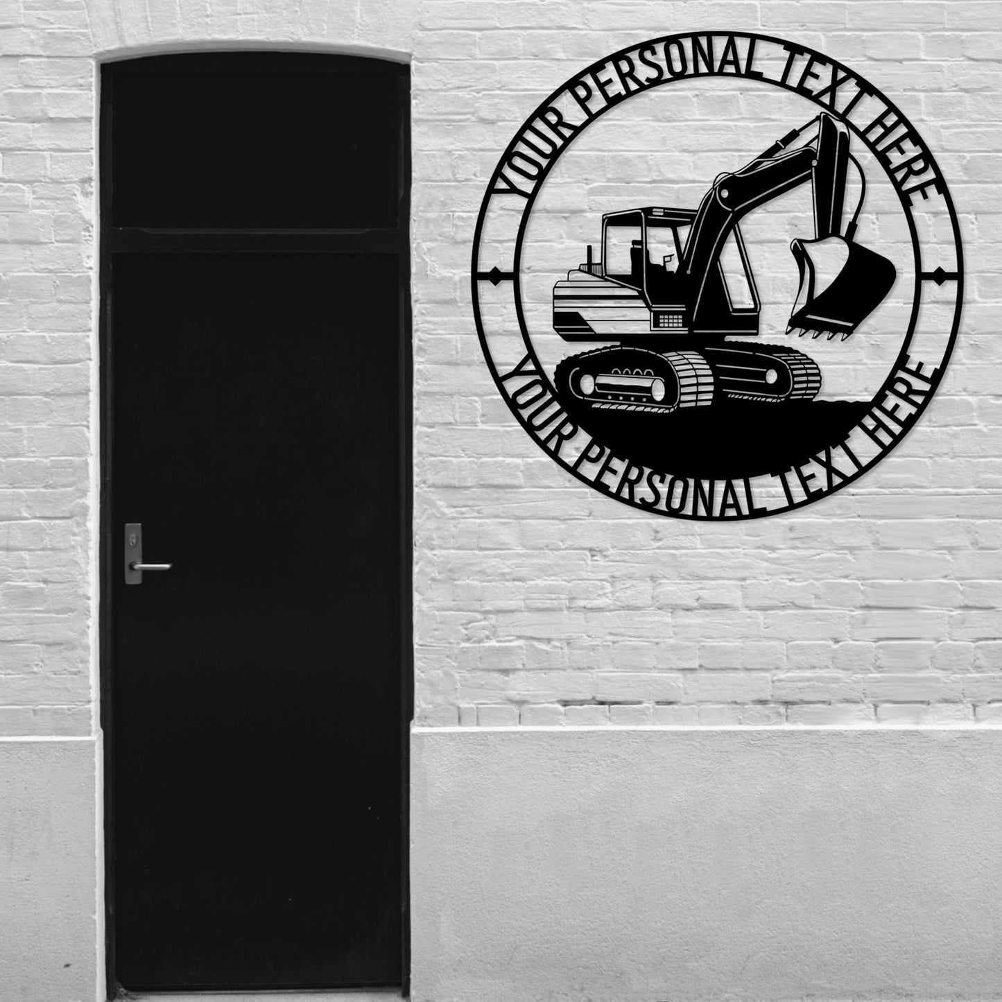 Large 48 Inch Personalized Machine Operator Metal Sign In Black With Custom Text