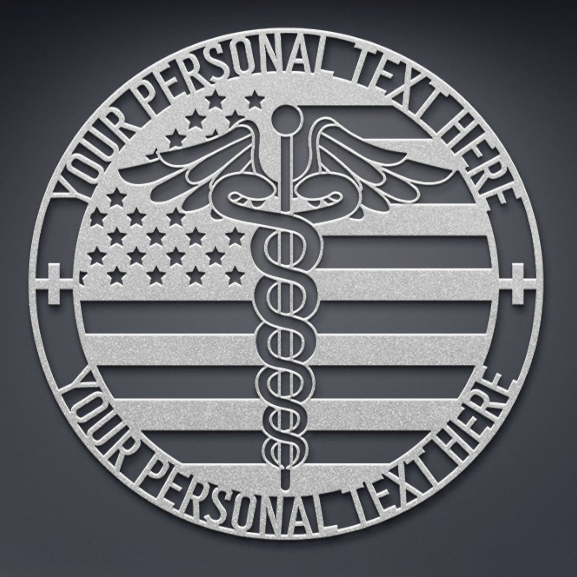 Personalized American Medical Logo Metal Sign. Custom Patriotic Nurse Wall Decor Gift. Patriotic Medic. Healthcare Worker Gifts. Nurse Wife