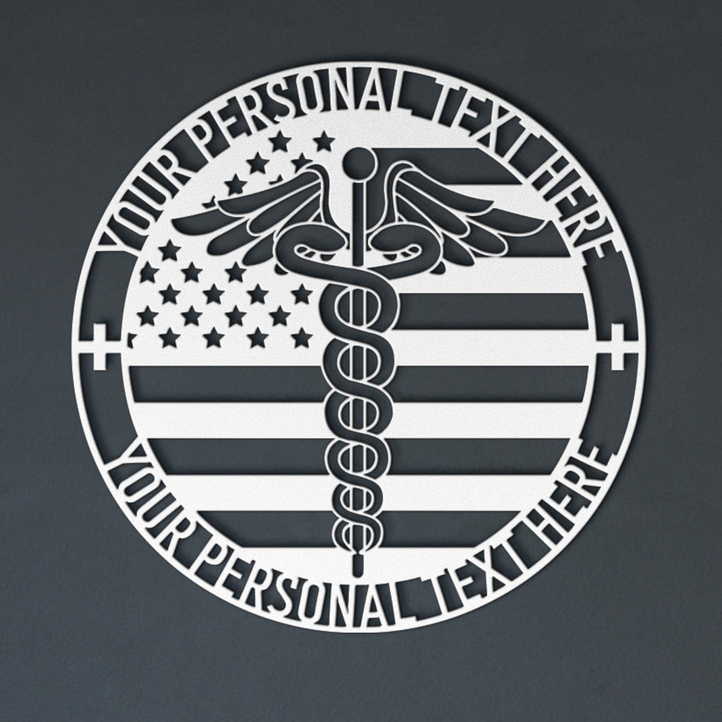 Personalized American Medical Logo Metal Sign. Custom Patriotic Nurse Wall Decor Gift. Patriotic Medic. Healthcare Worker Gifts. Nurse Wife