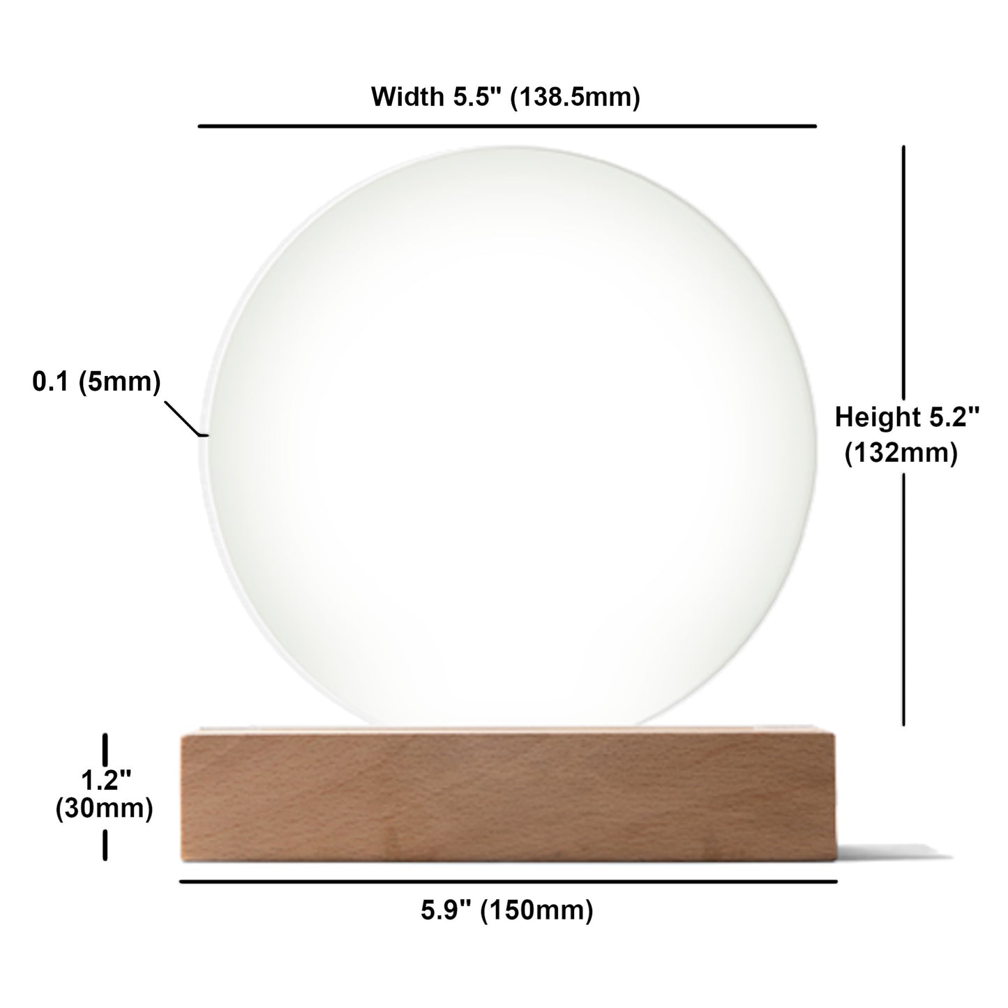 Personalized Barber Pole LED Acrylic Sign In White With Custom Text 2