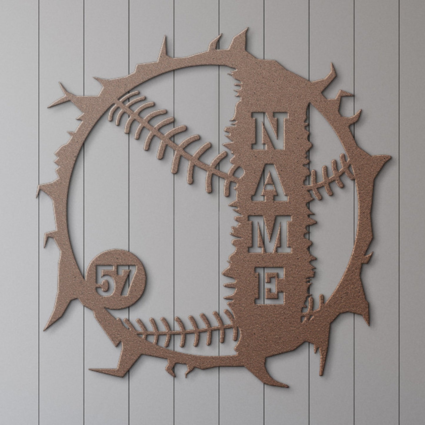 Personalized Baseball Name Metal Sign Gift