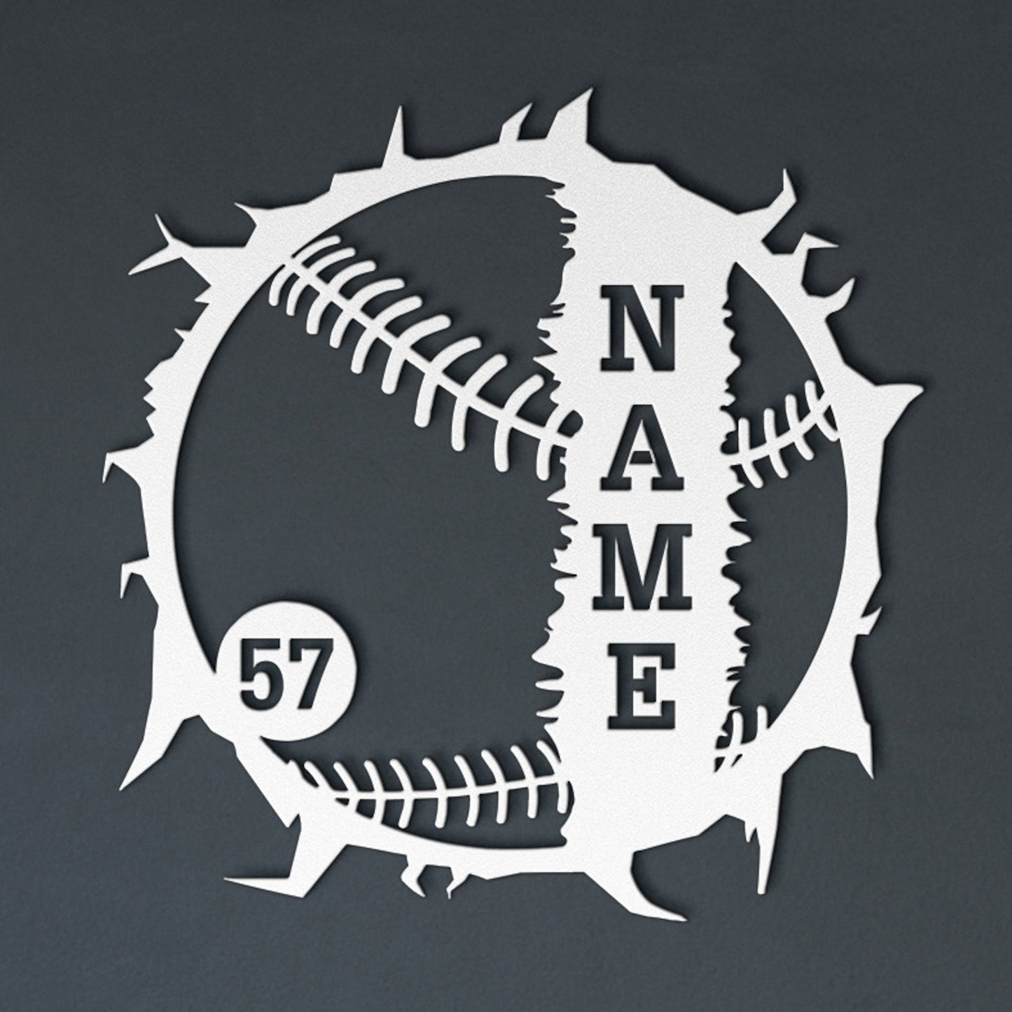 Personalized Baseball Name Metal Sign Gift