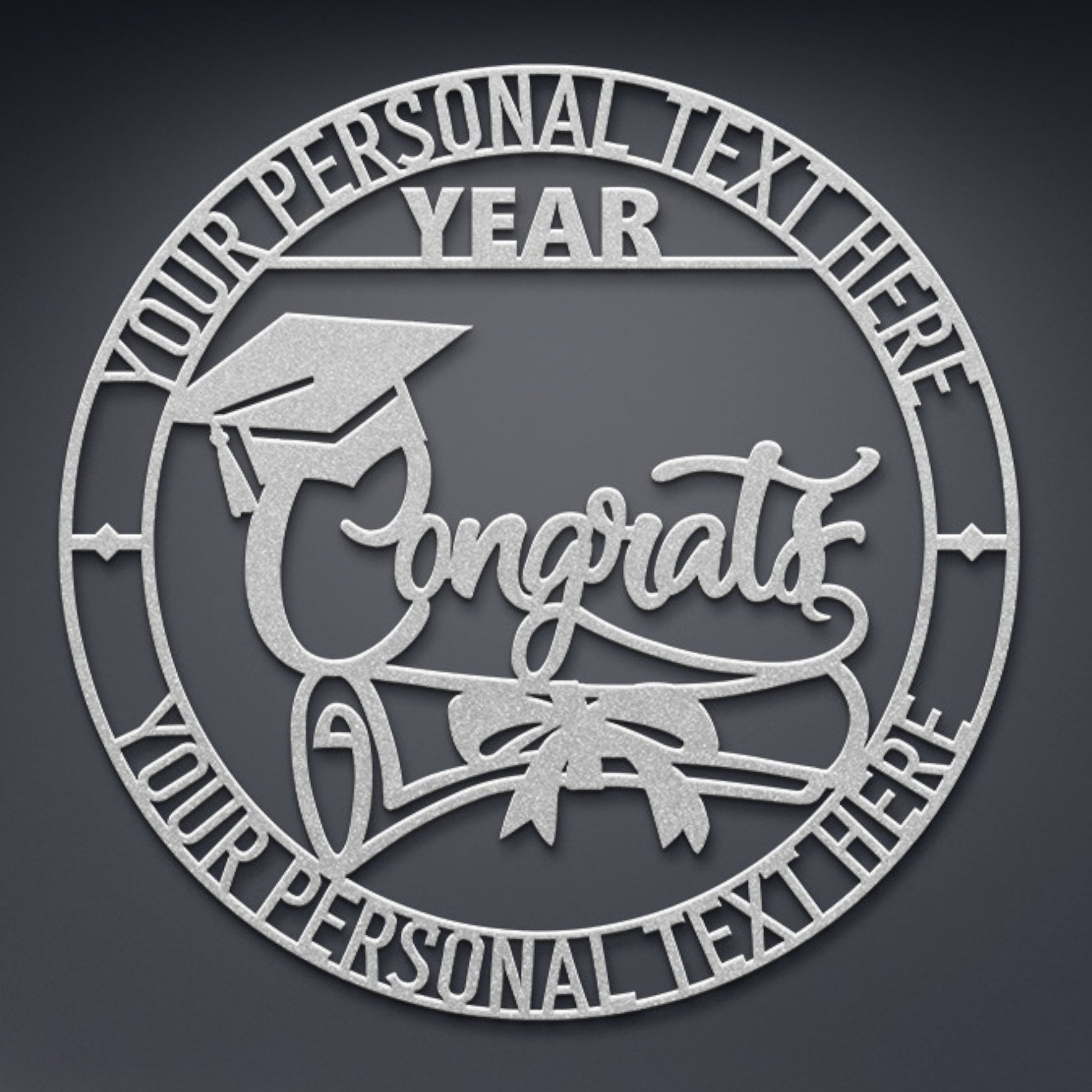 Personalized Congratulation Name And Year Metal Sign. Custom Graduation Wall Decor Gift. Graduate Student Gift. Highschool Senior. Uni Gift