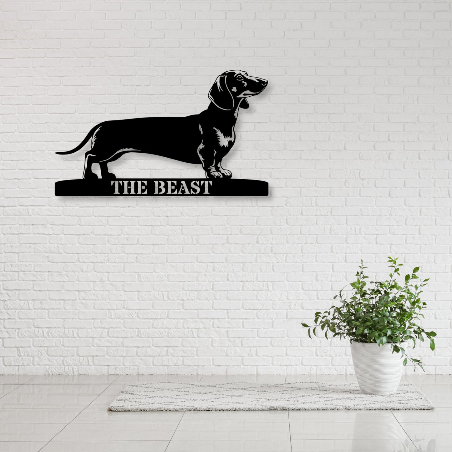 Personalized Dachshund Metal Sign In Black. Custom Dog Owner Wall Decor Gift....
