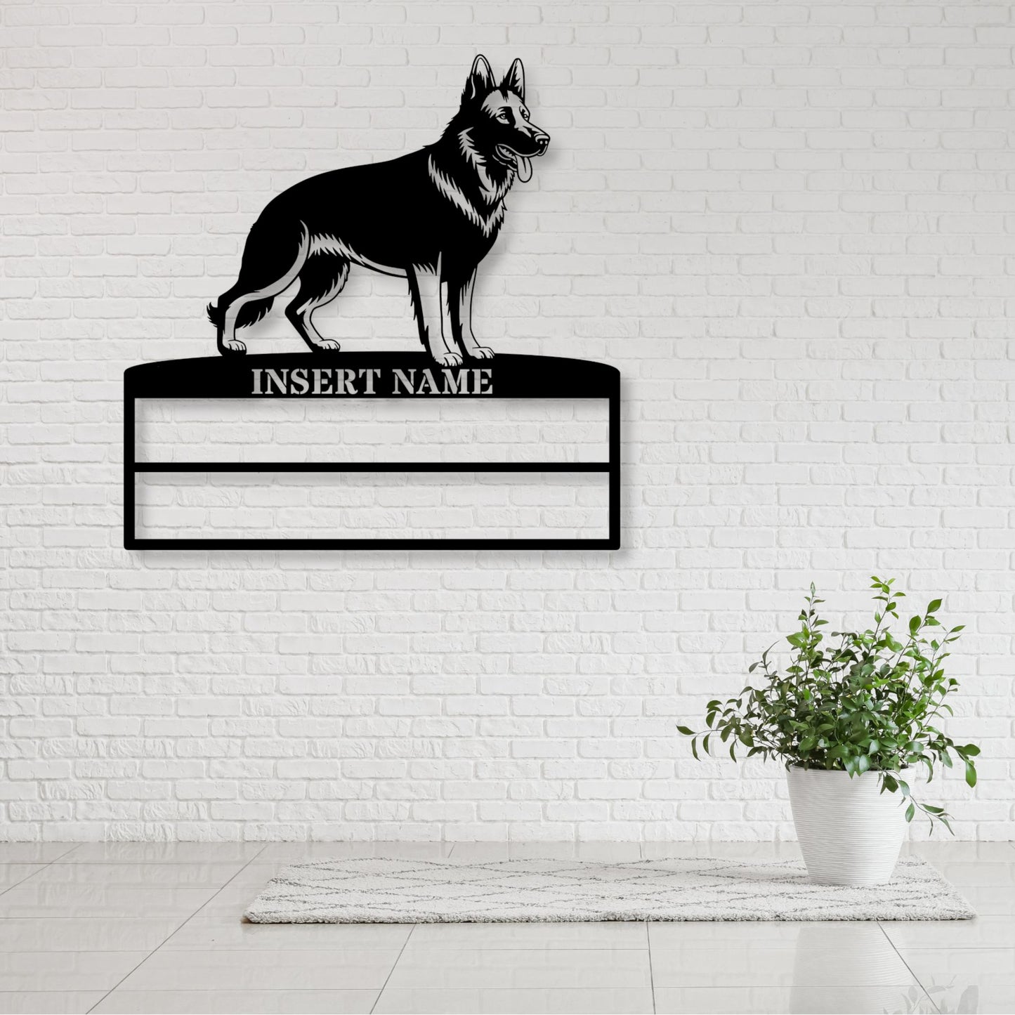 Personalized German Shepherd Rosette Display Metal Sign. Custom Dog Champion Wall Decor Gift....