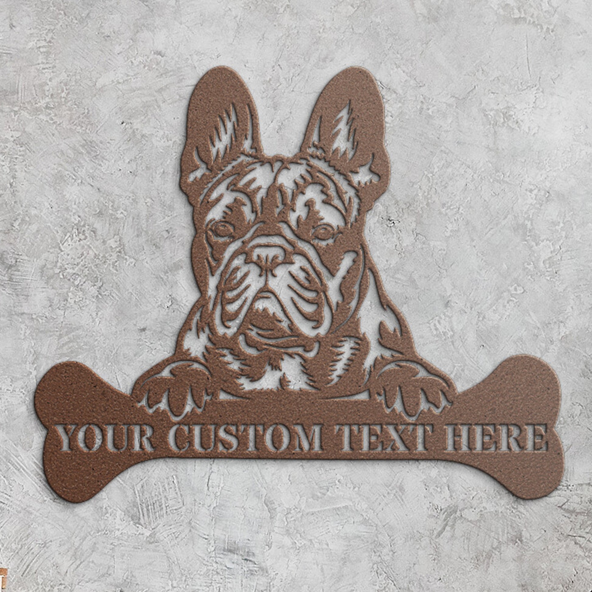 Personalized French Bulldog Name Metal Sign. Customizable Dog Owner Wall Decor Gift. French Bulldog Portrait Yard Sign. Dog House Name Sign