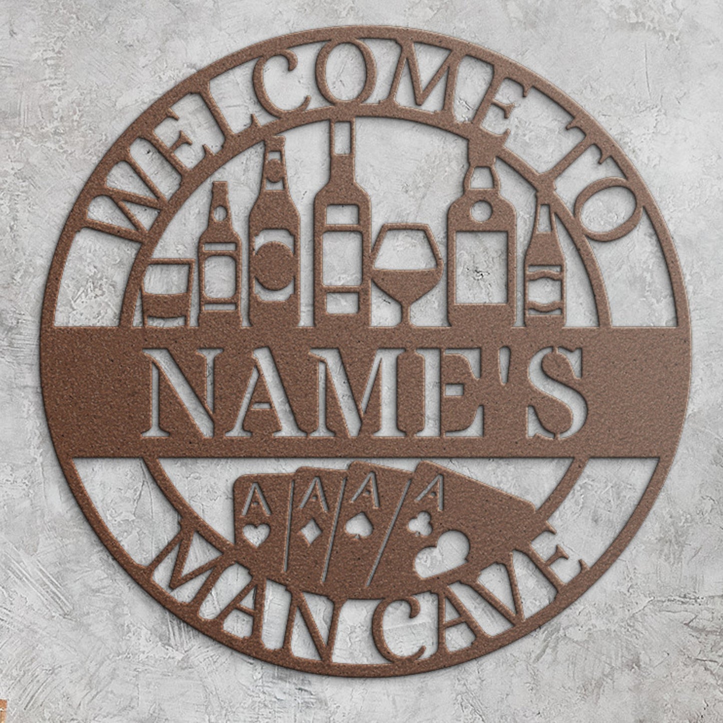 Personalized Mancave Name Metal Sign. Custom Poker Wall Decor Gift. Poker Room Wall Hanging. Boys Crib. Home Bar Art. Pub Decor. Lounge Sign