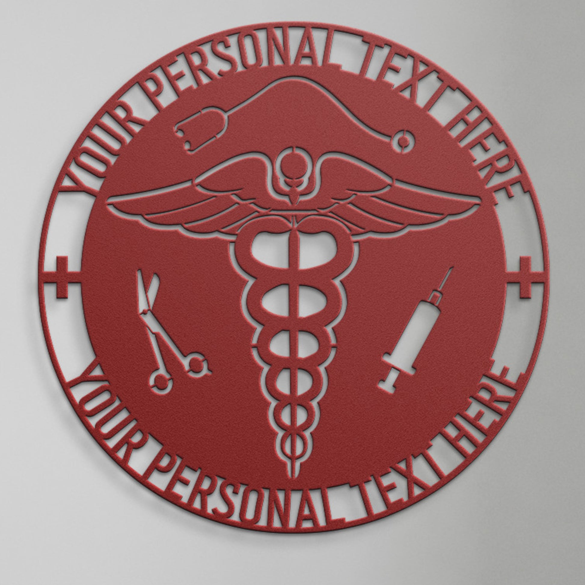 Personalized Medical Logo Name Metal Sign. Custom Doctor Wall Decor Gift. Custom Text Paramedic Wall Hanging. Gift For Caretaker. Medic Sign