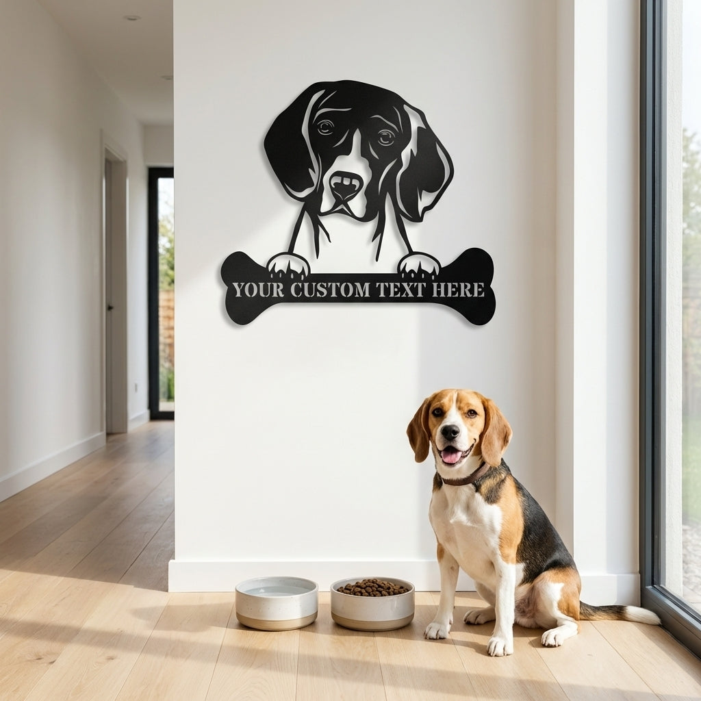 Personalized Beagle Name Metal Sign. Customizable Dog Owner Wall Decor Gift