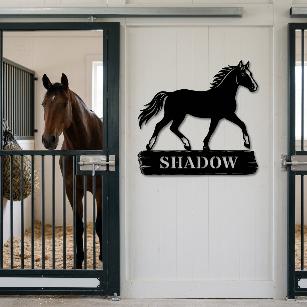 Custom Danish Warmblood Horse Metal Sign With Name. Personalized Horsebarn Wall Decor Gift