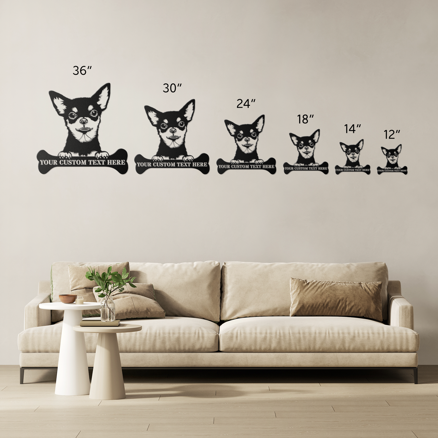 Personalized Chihuahua Name Metal Sign. Customizable Dog Owner Wall Decor Gift