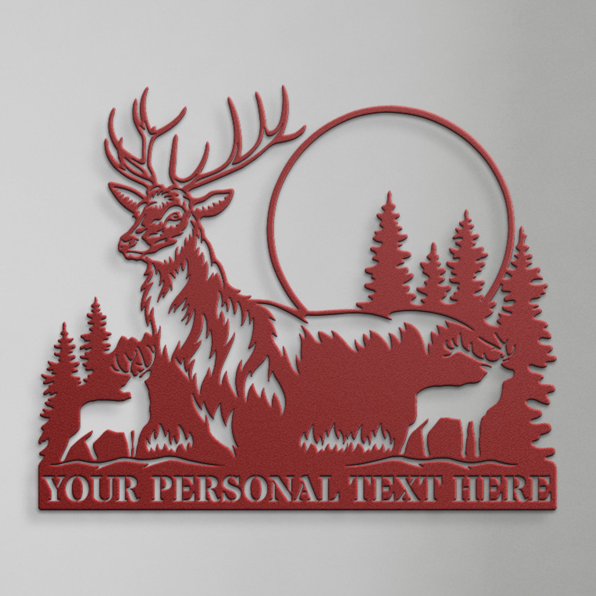 Personalized Forest Deer Name Metal Sign Gift. Custom Deer Family Ranch Wall Decor Art. Cabin Sign. Nature Lovers Gifts. Wildlife Animals