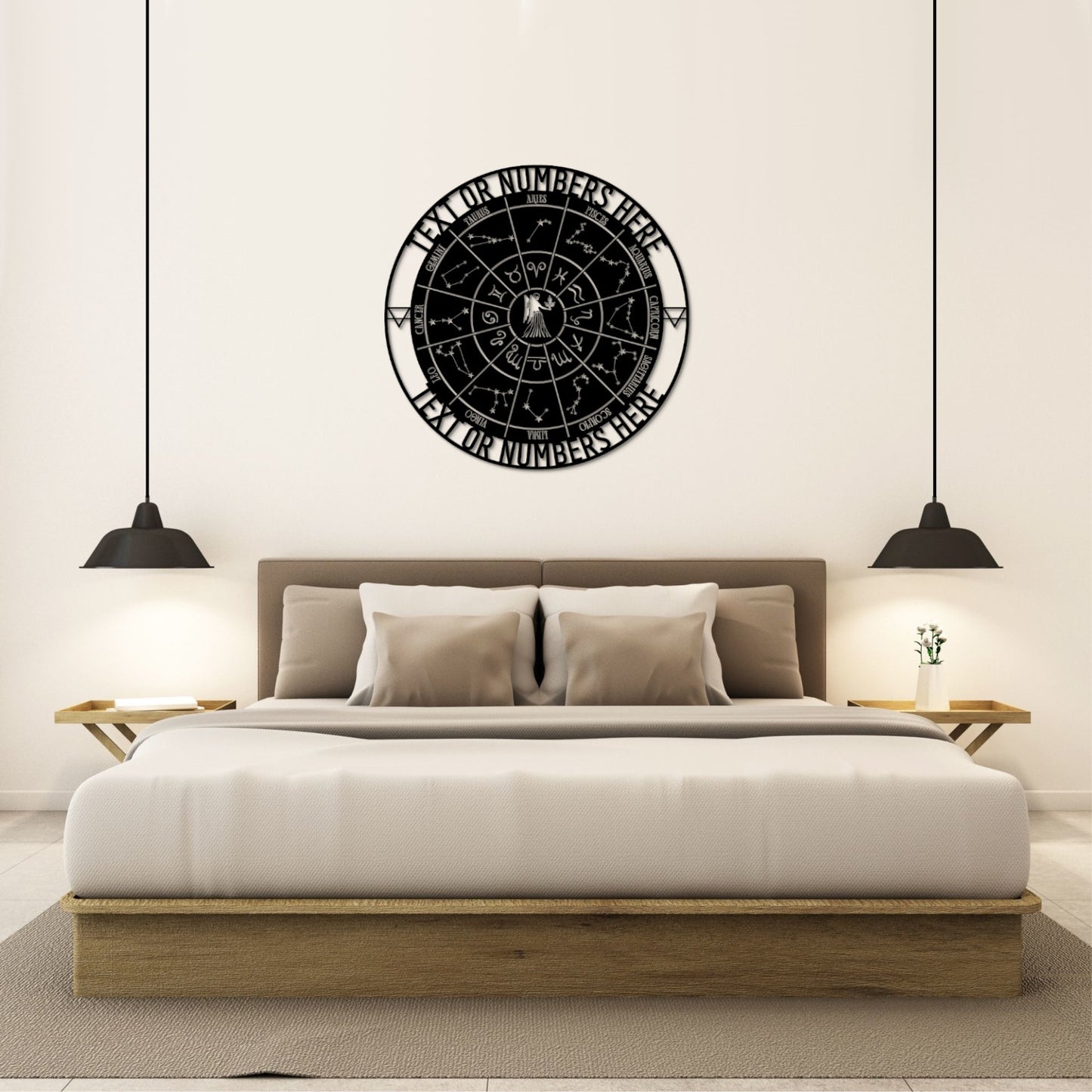Personalized Virgo Zodiac Wheel Name Metal Sign Gift. Custom Made Astrology Wall Decor. Celestial Gifts. Decorative Virgo Star Sign Hanging