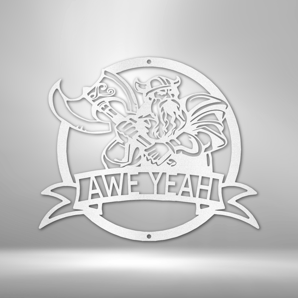 Personalized Fighting Viking Name Custom Metal Sign