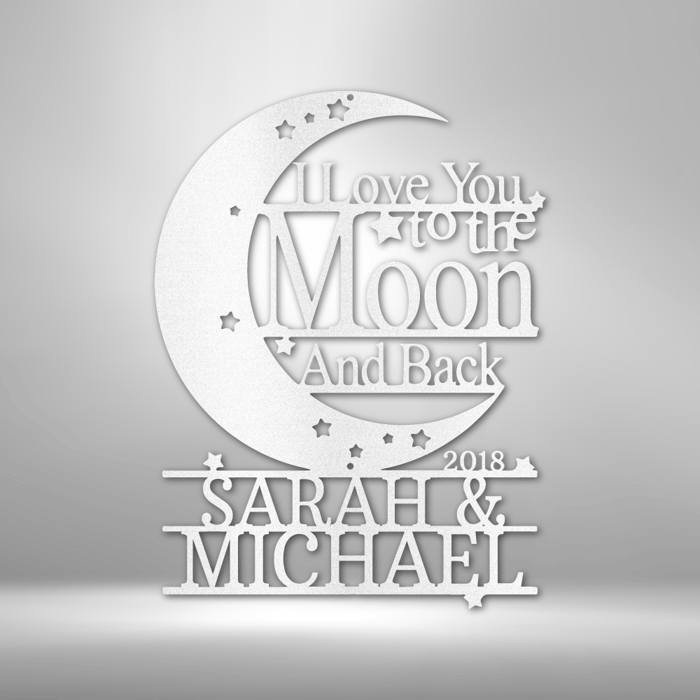Personalized To The Moon And Back Monogram - Custom Multicolor Steel Sign