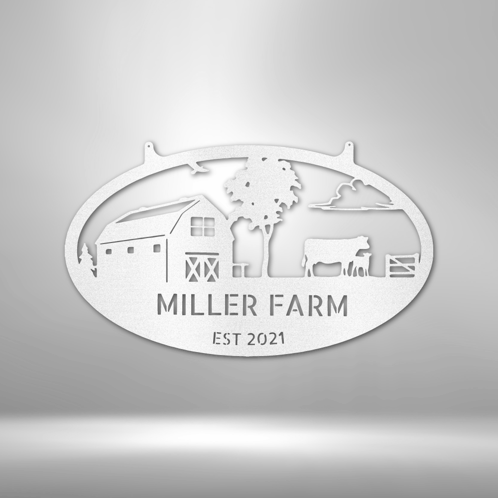 Personalized Farmstead Name & Year Monogram - Custom Multicolor Steel Sign