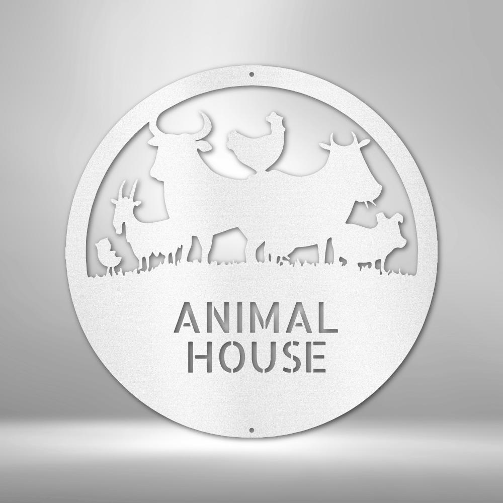 Personalized Animal Farm House Monogram - Custom Multicolor Steel Sign