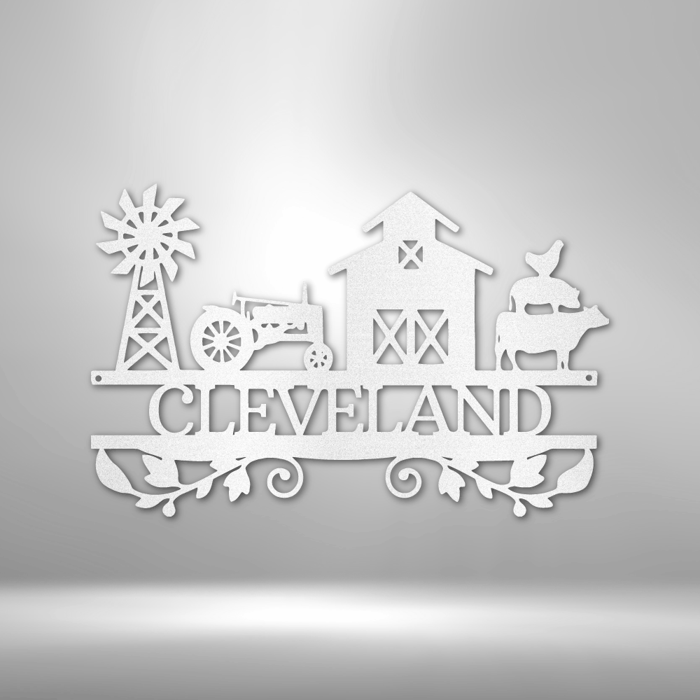 Personalized Farm Life Name Monogram - Custom Multicolor Name Steel Sign