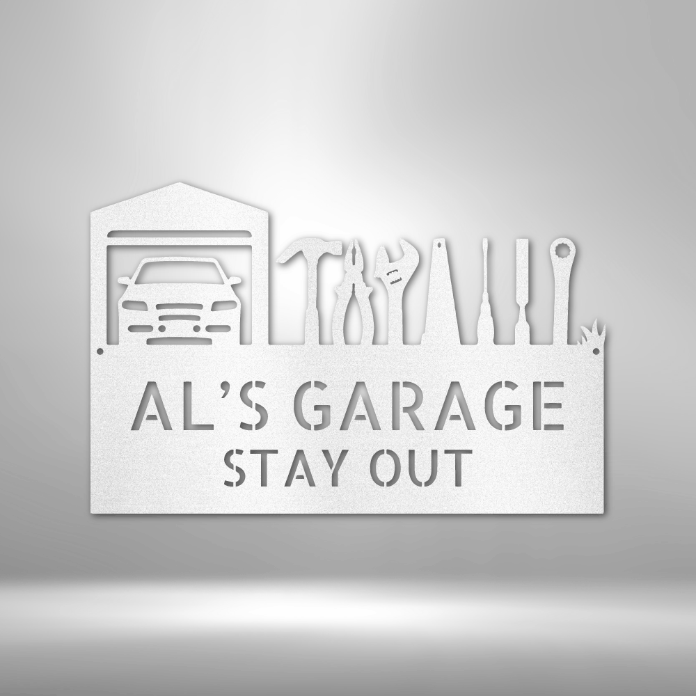 Personalized Garage Living Metal Sign - Custom Multicolor Garage Steel Sign