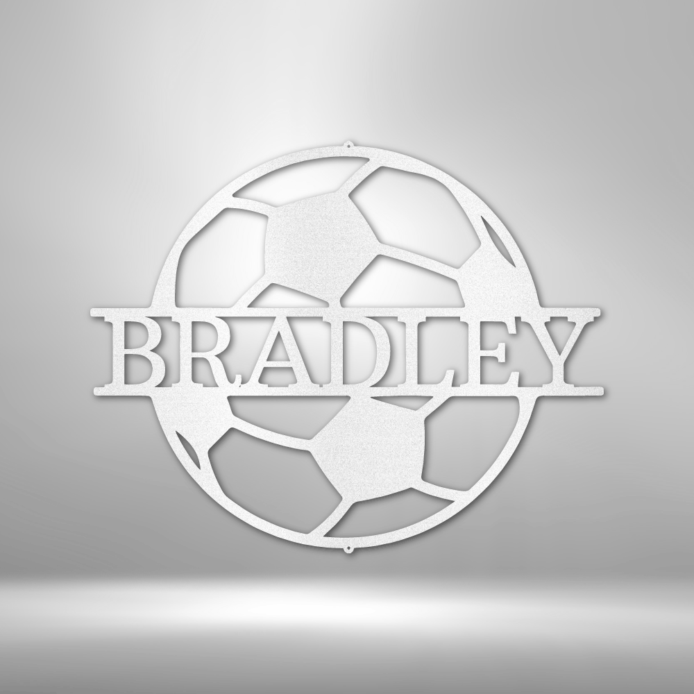 Personalized Soccer Ball Name Custom Metal Sign