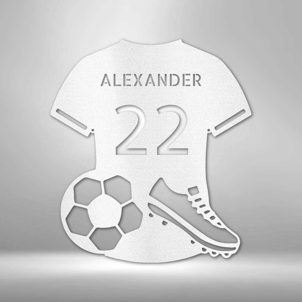 Personalized Soccer Jersey T-shirt Name Custom Metal Sign