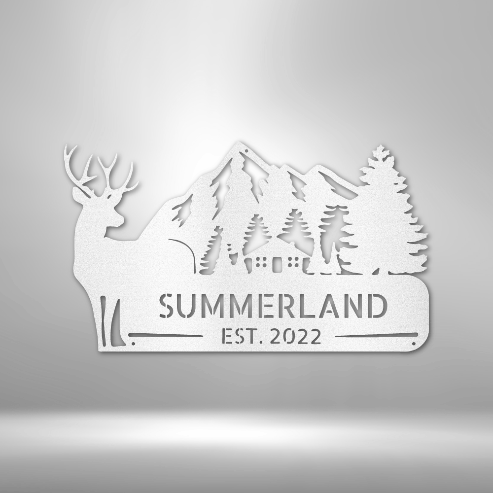 Personalized Country Cottage Metal Sign - Custom Multicolor Cabin Steel Sign