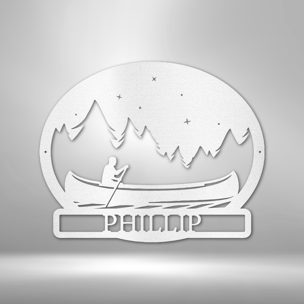 Personalized Midnight Rowing Name Monogram - Custom Multicolor Outdoor Steel sign