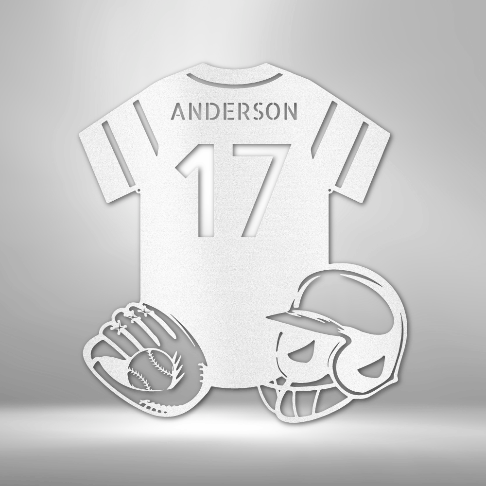 Personalized Baseball Jersey Name Metal Sign - Custom Baseball Gear Steel Sign Monogram