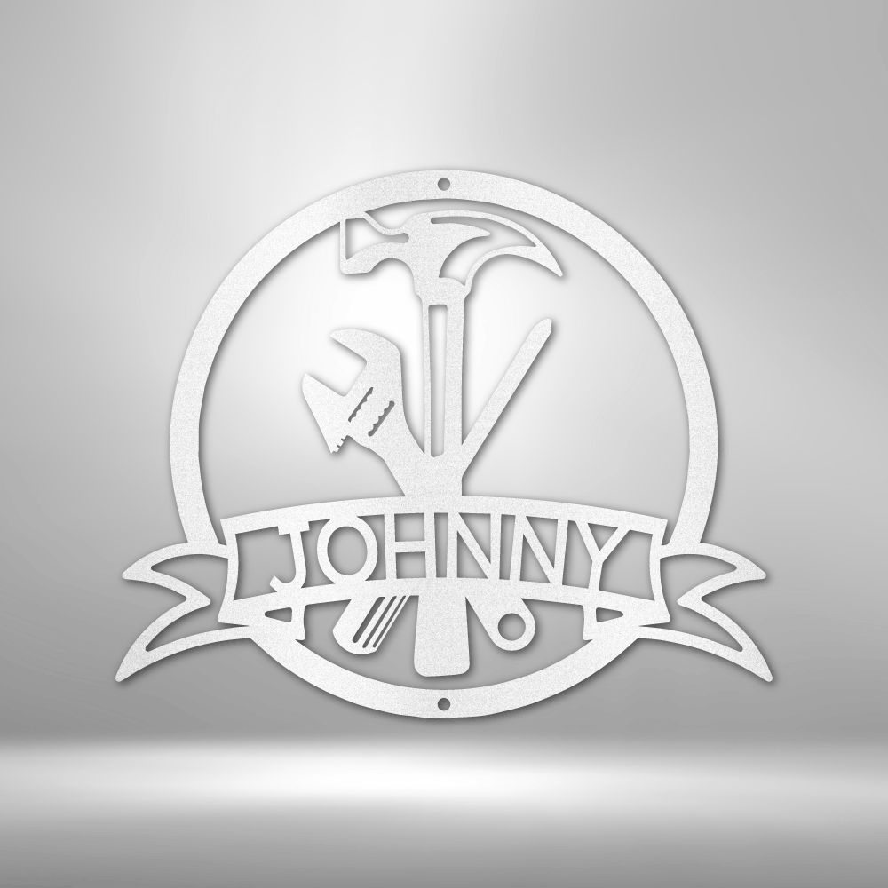 Personalized Tool Man Metal Sign - Custom Multicolor Garage Steel Sign