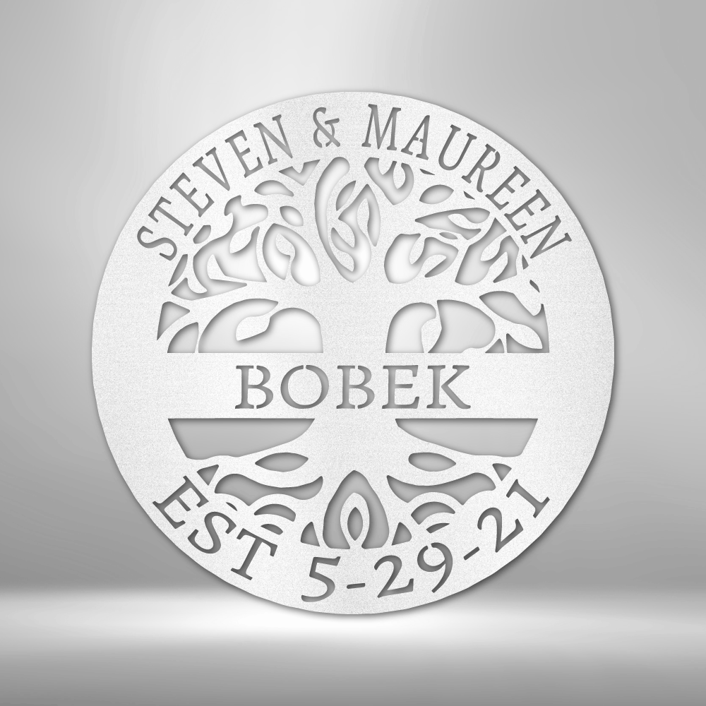 Personalized Elaborate Tree Of Life - Custom Multicolor Steel Sign
